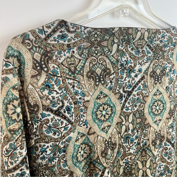 Vintage Venezia Paisley Babydoll Top Asymmetrical Hem Mesh Fairycore XL 14 16 - Picture 10 of 11